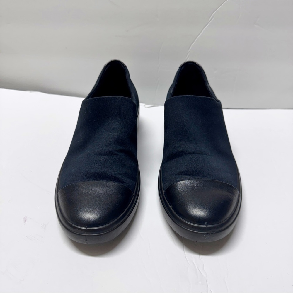 Ecco‎ Soft 7 Wedge Women's Black Leather Sneakers size 38 / US 8